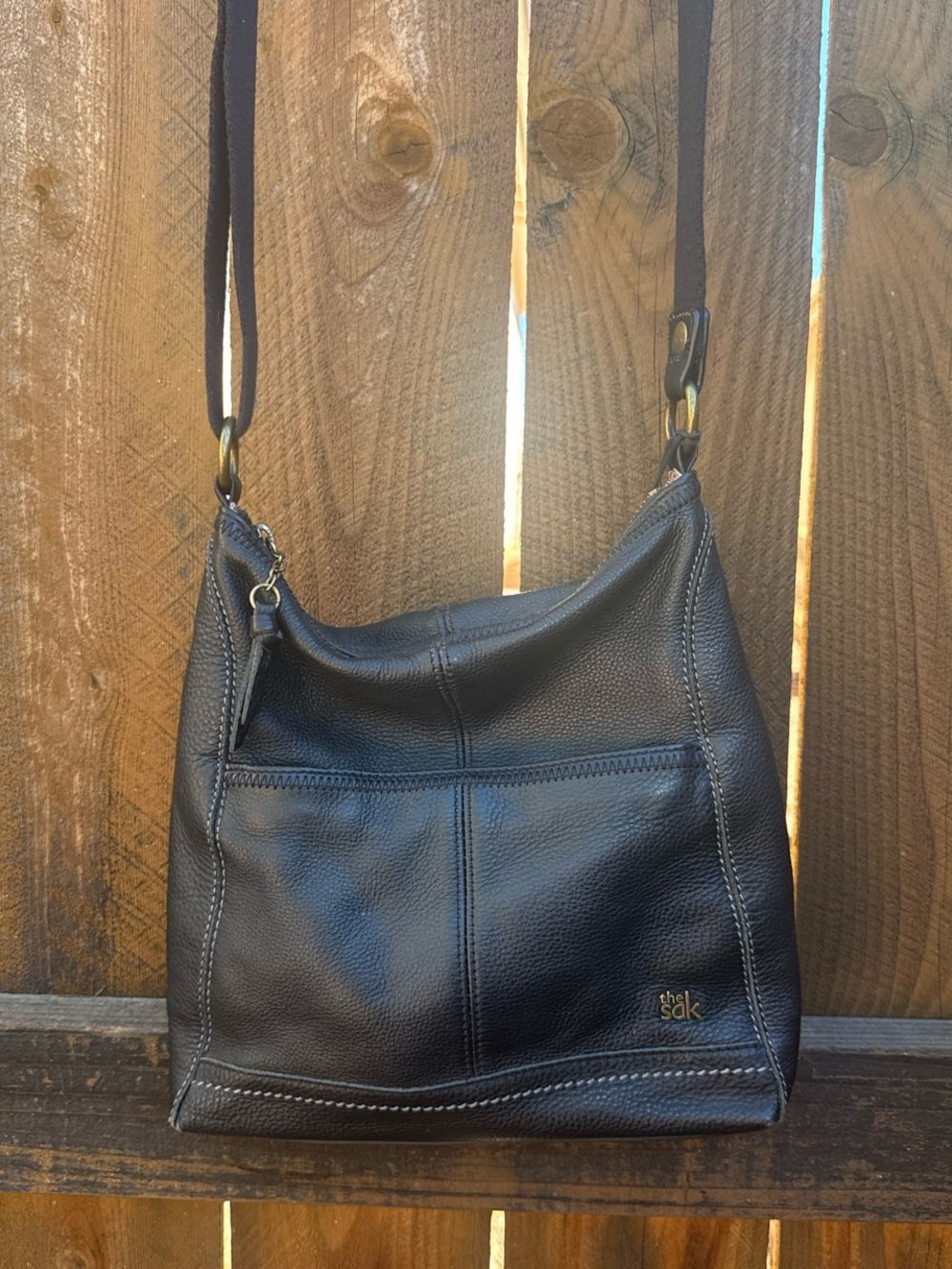 The Sak Black Leather Crossbody Bag